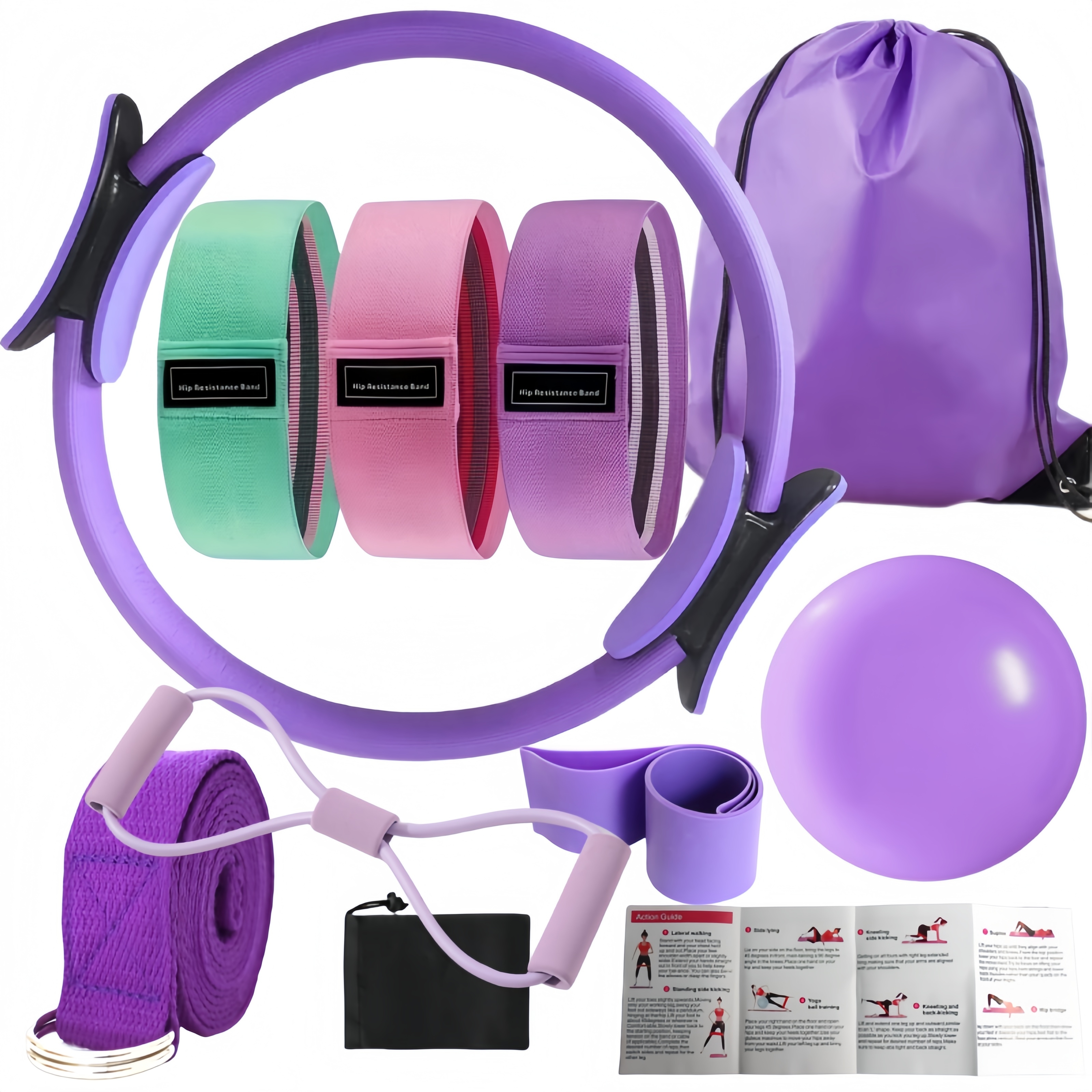Sports Equipment Pictures - 10-Piece Pilates Loops Yoga Kit, Stretch