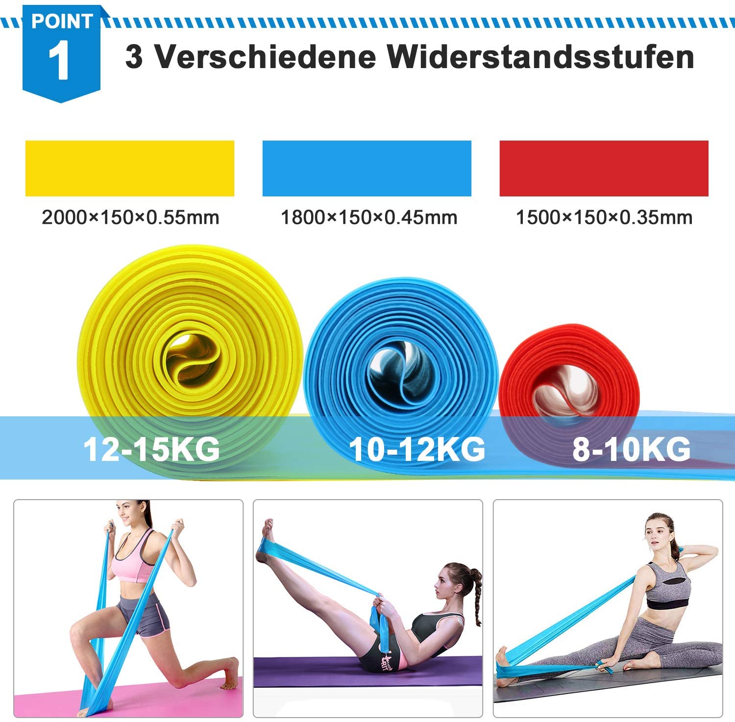 Elastic Fitness Bands 3Pcs Res - đánh giá và giá Sports Equipment Pictures