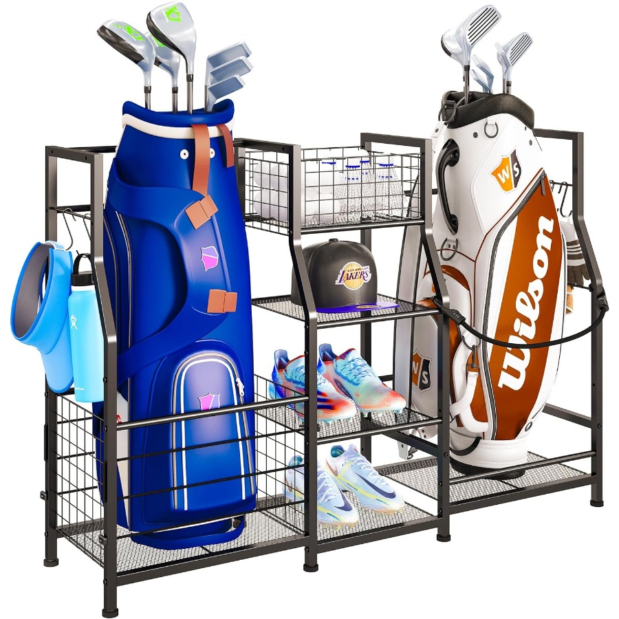 Golf Bag Stand Garage Storage  - đánh giá và giá Sports Equipment Golf
