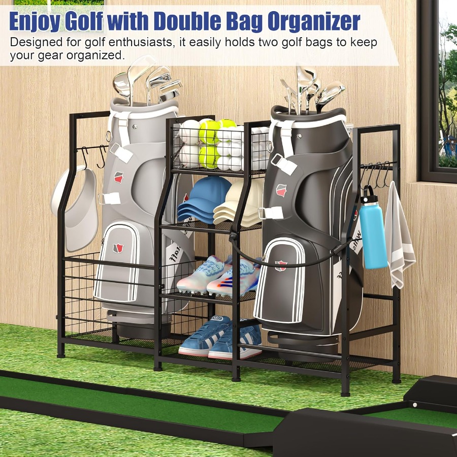 Golf Bag Stand Garage Storage  - đánh giá và giá Sports Equipment Golf